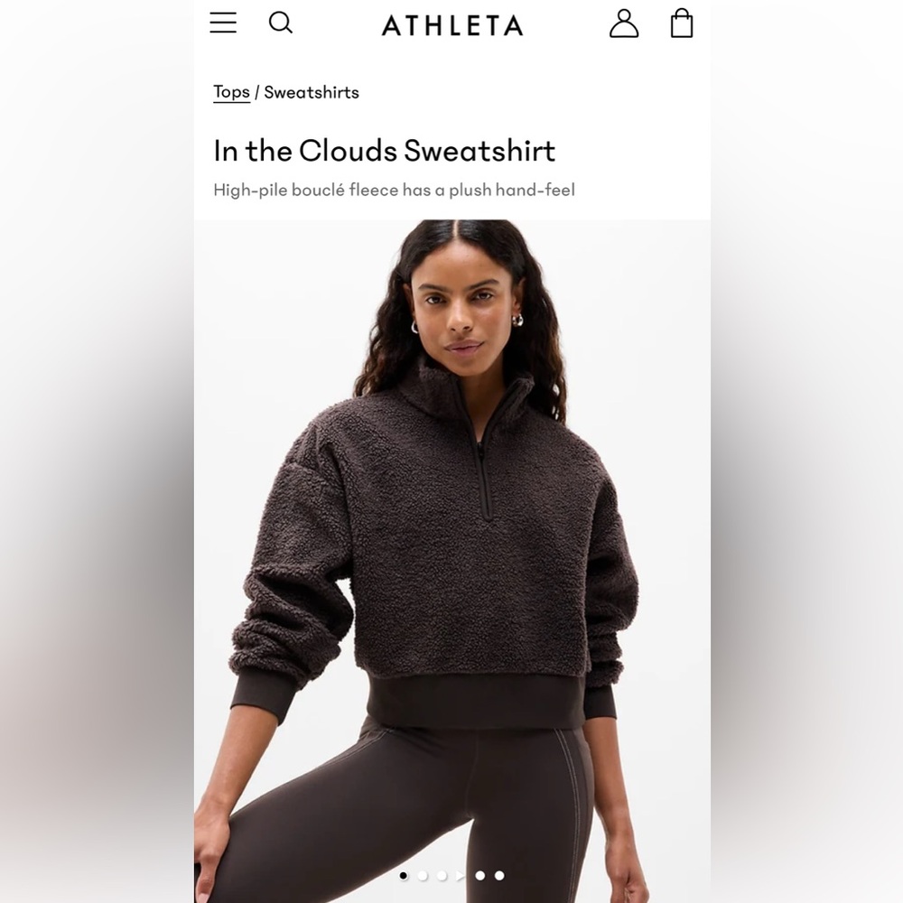 NWT! Athleta In the Clouds Truffle Sweatshirt Size XL